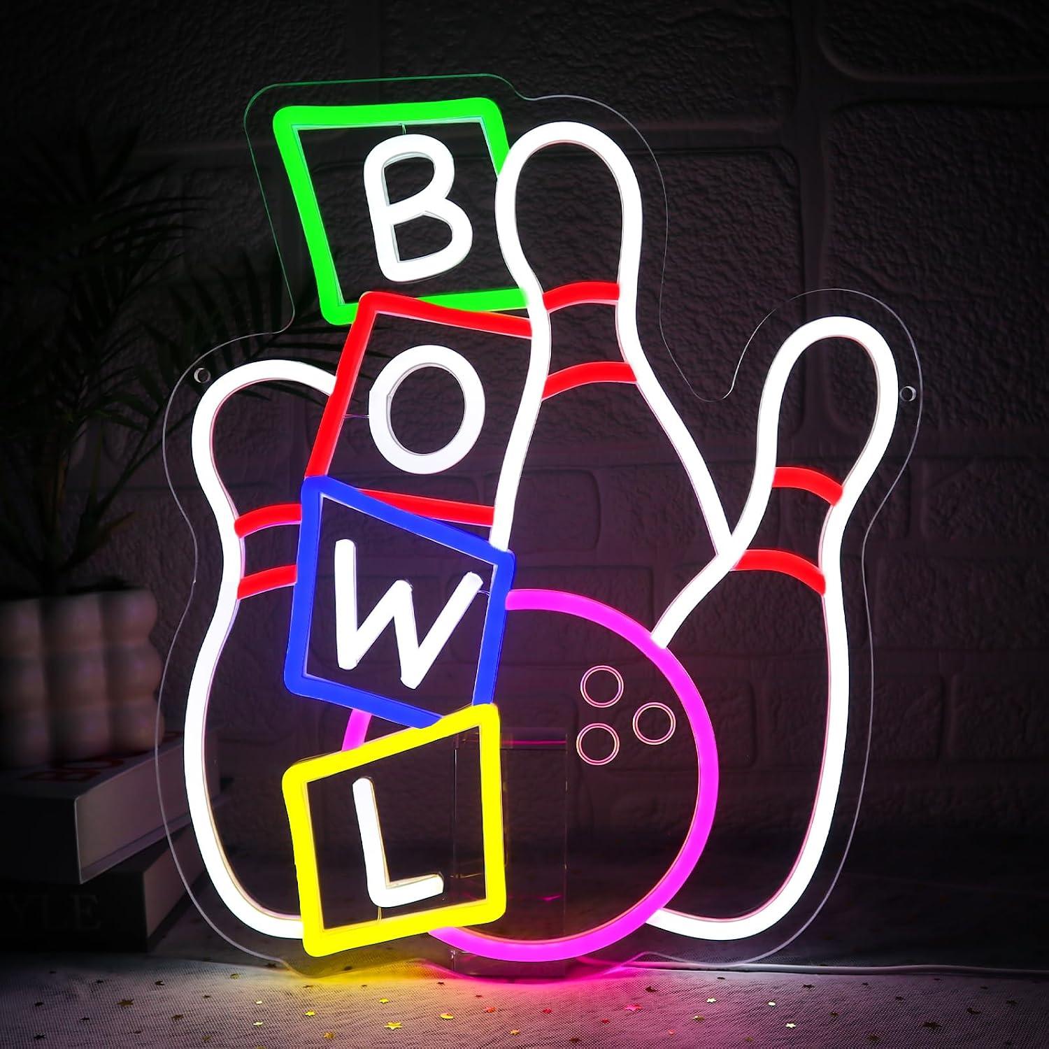 Outdoor Sport Club - Enseigne néon bowling, éclairage LED néon
